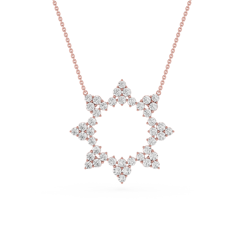 Lab Grown Diamond Open Star Pendant