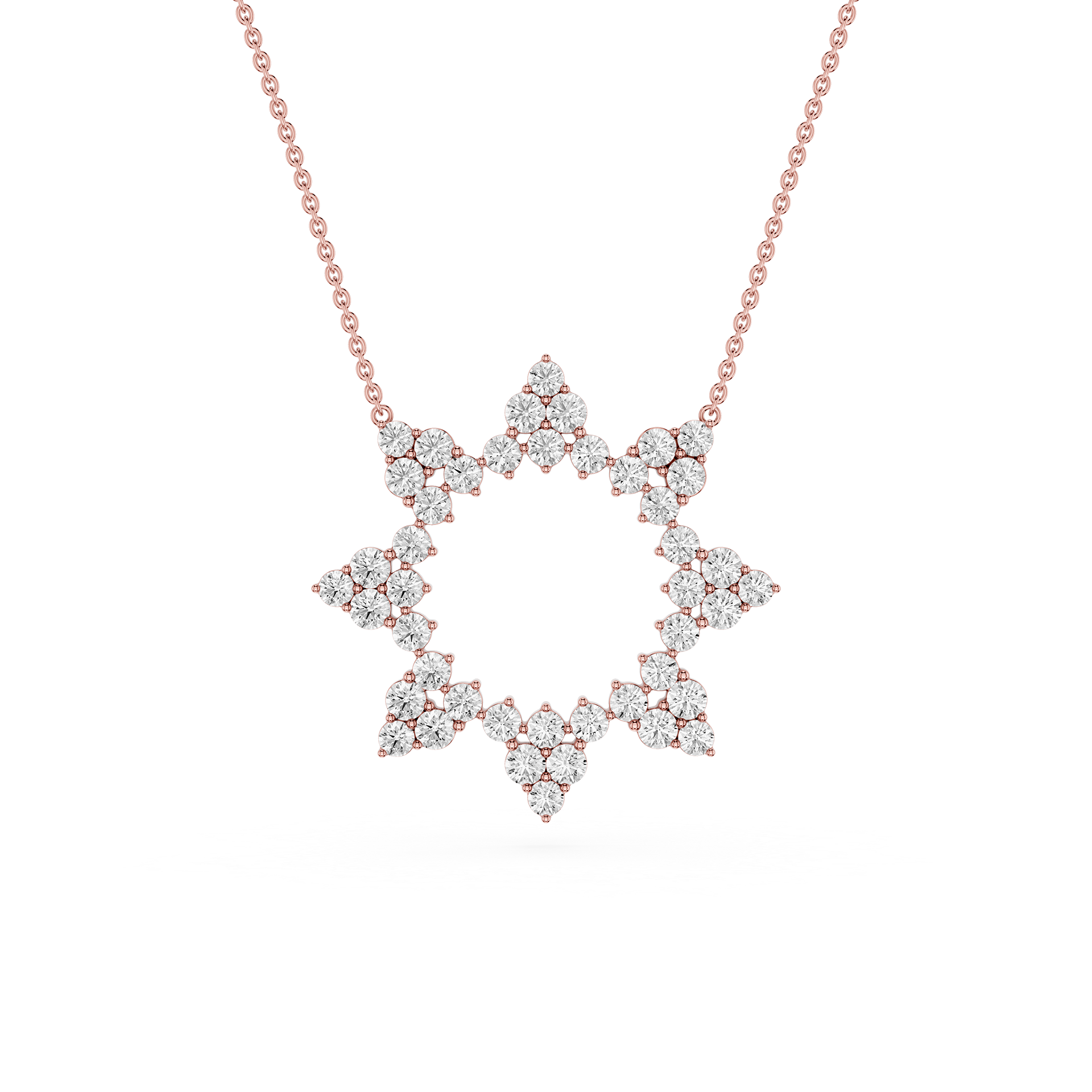 Lab Grown Diamond Open Star Pendant