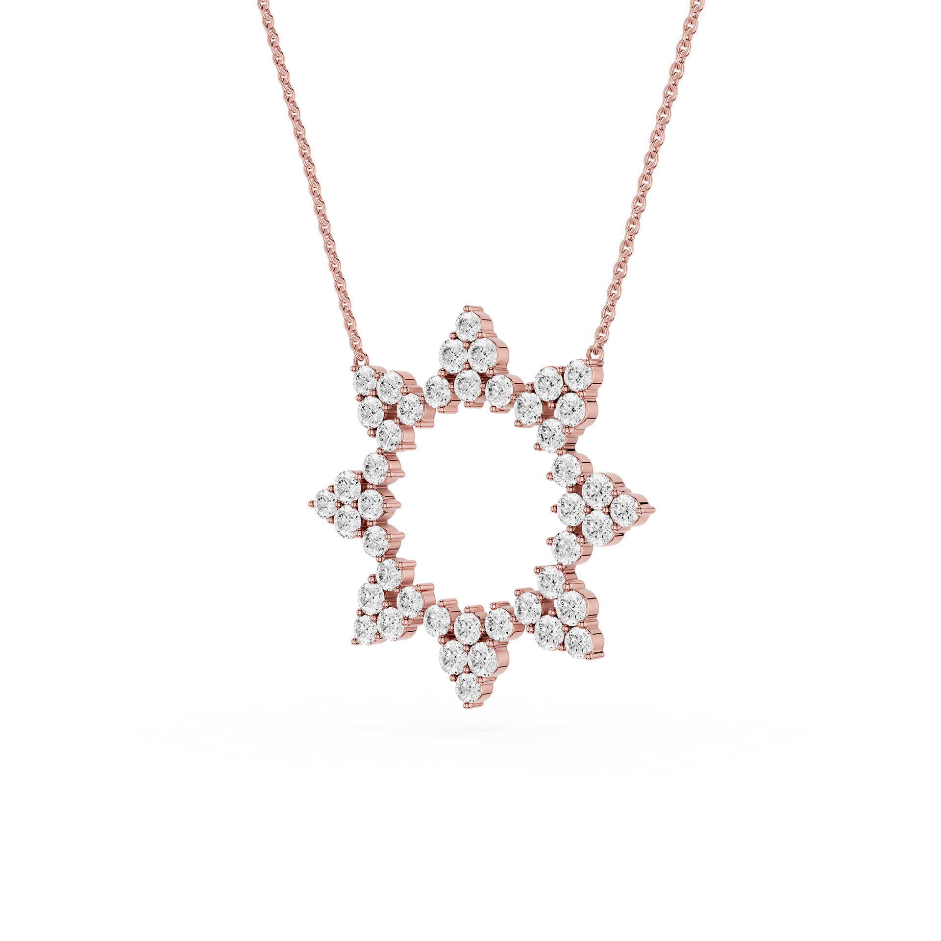 Lab Grown Diamond Open Star Pendant
