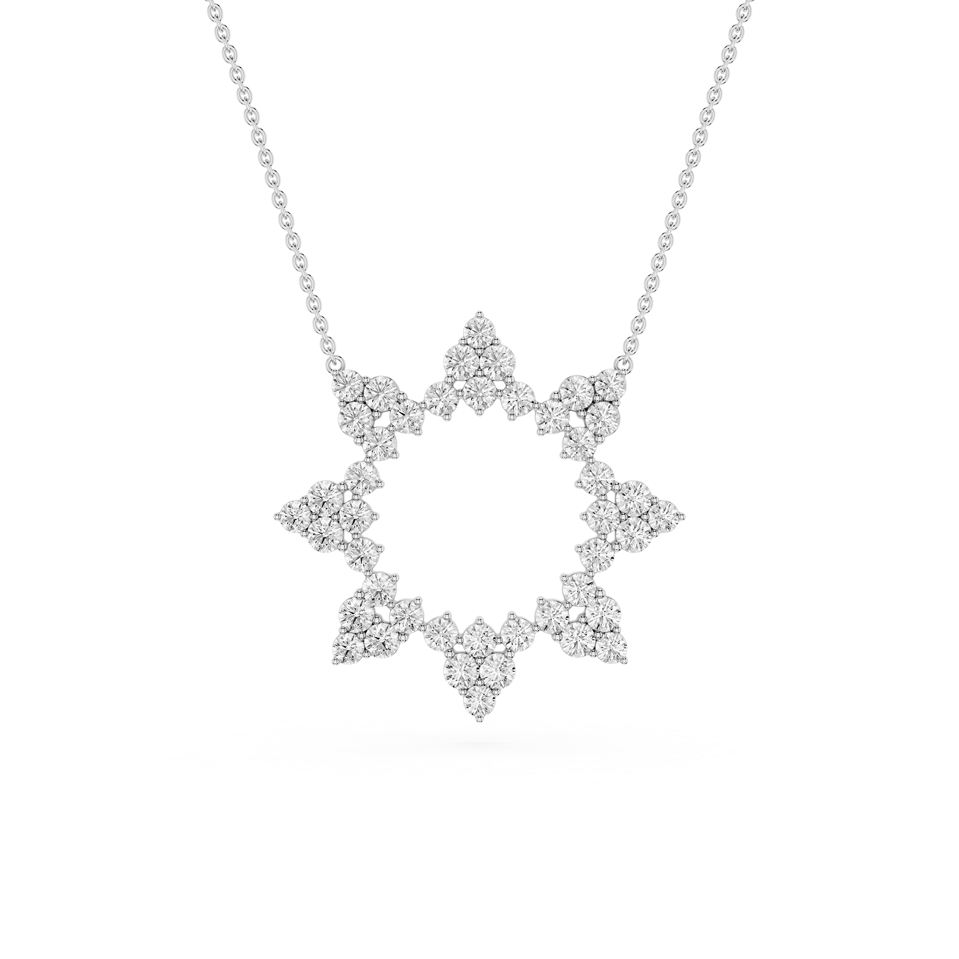 Lab Grown Diamond Open Star Pendant
