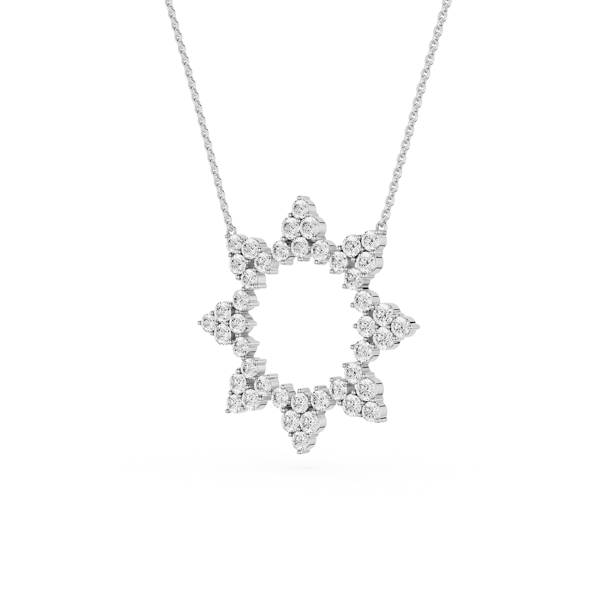 Lab Grown Diamond Open Star Pendant