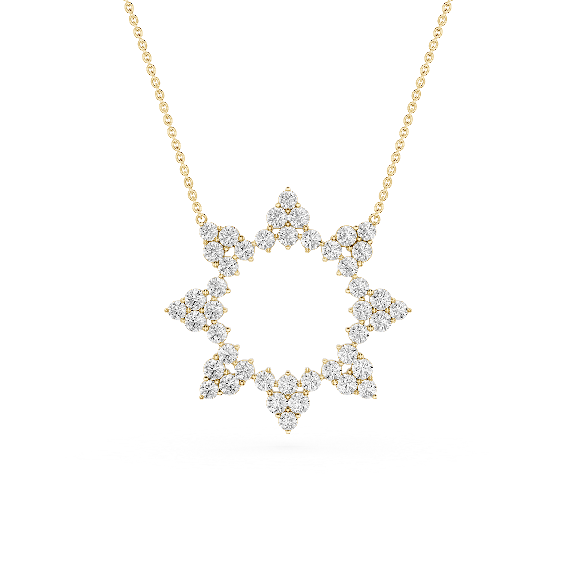 Lab Grown Diamond Open Star Pendant