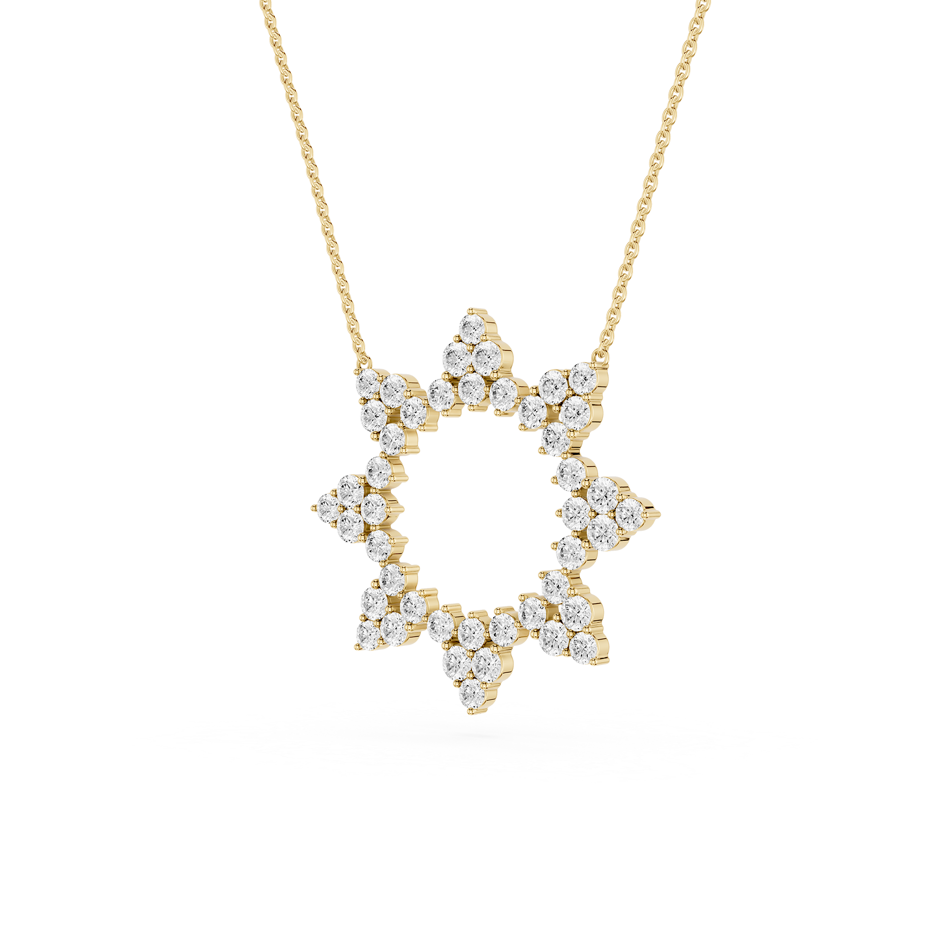 Lab Grown Diamond Open Star Pendant