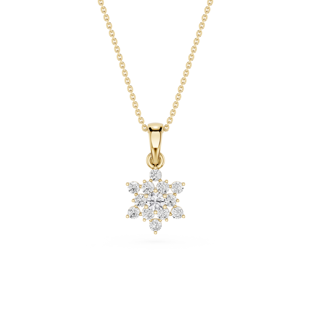 Lab Grown Diamond Snowflake Pendant