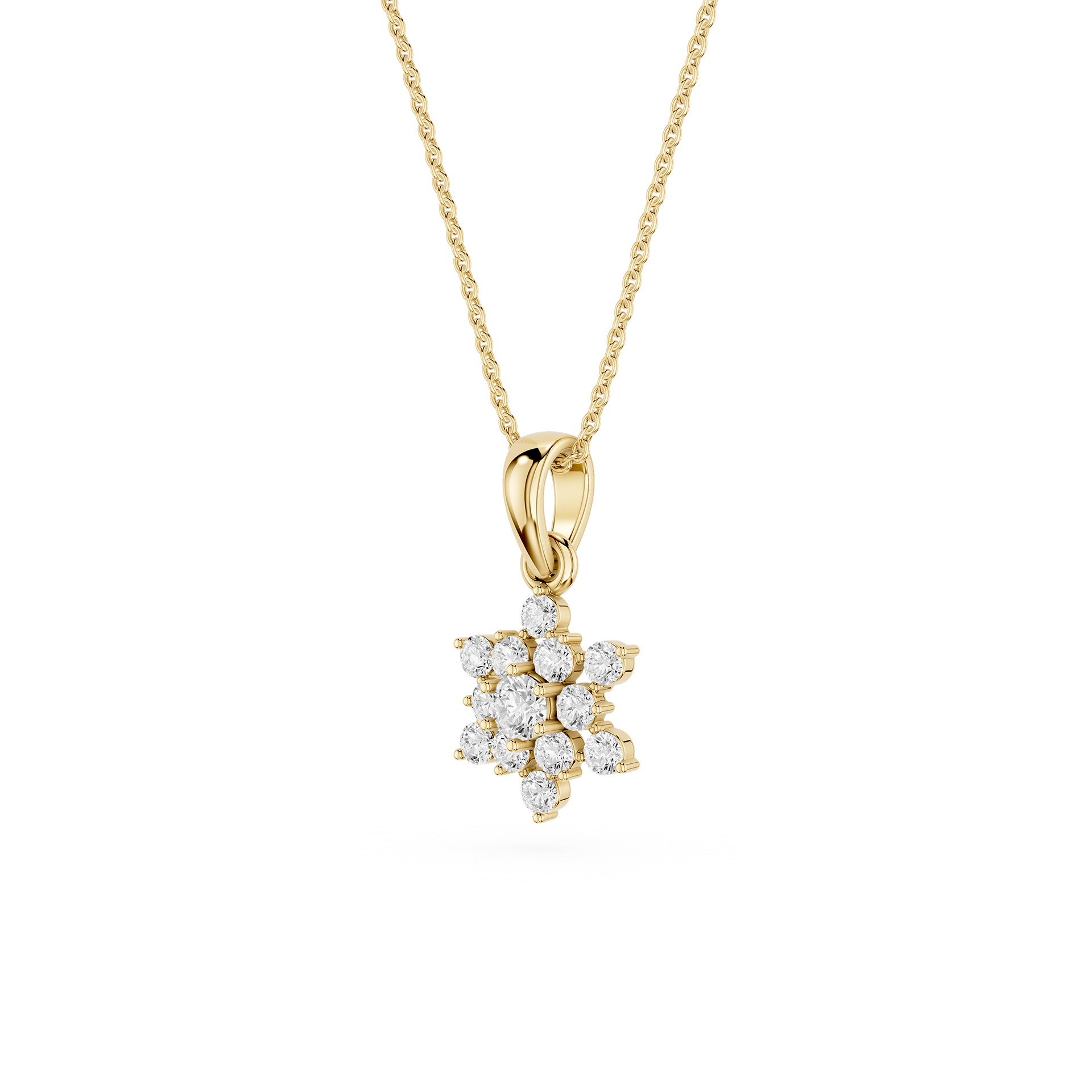 Lab Grown Diamond Snowflake Pendant