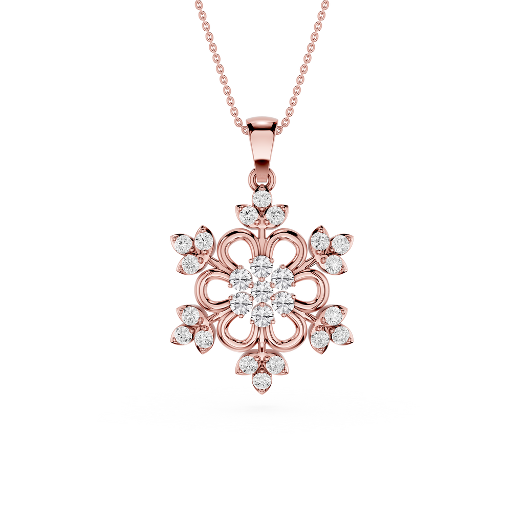 Lab Grown Diamond Floral Pendant for Women