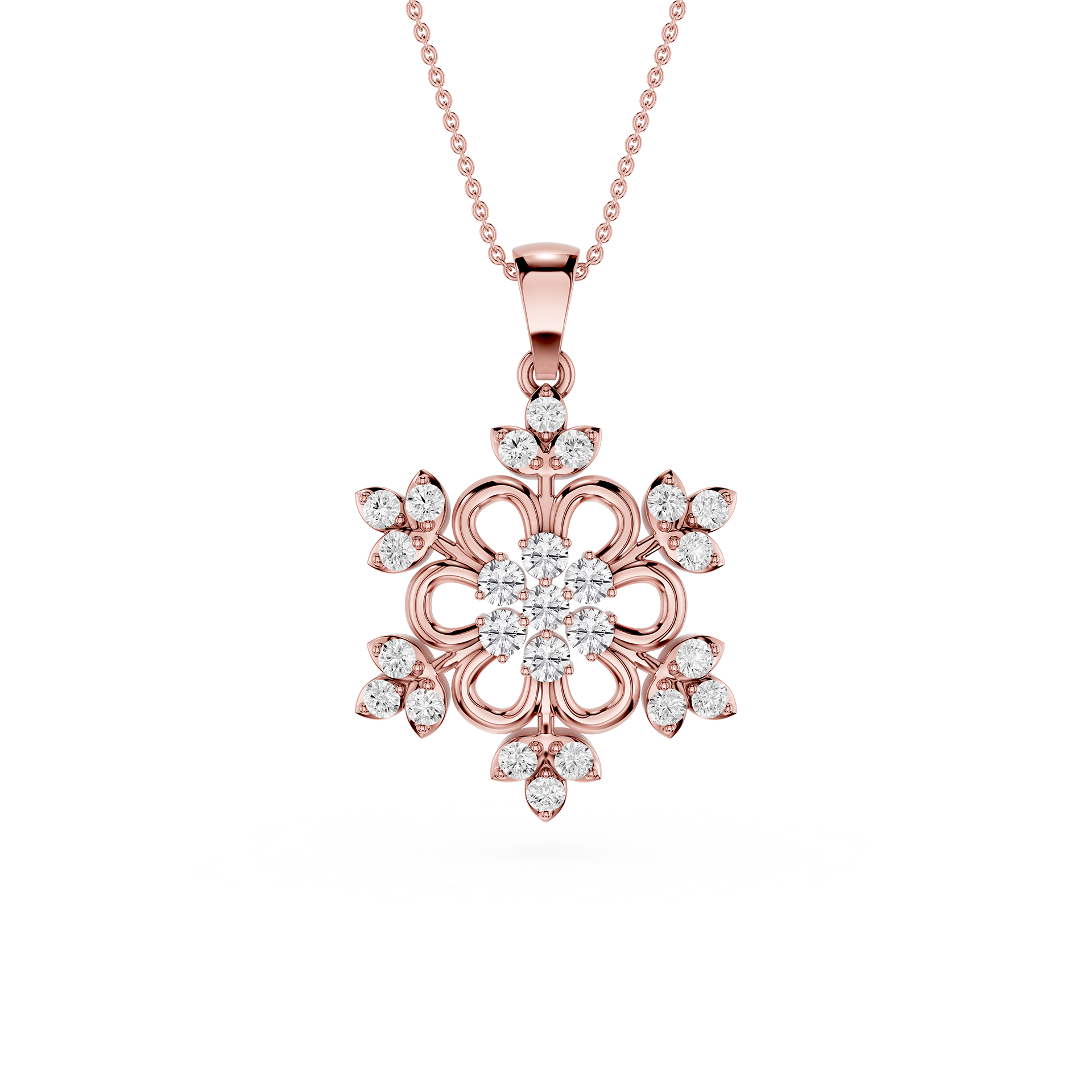 Lab Grown Diamond Floral Pendant for Women