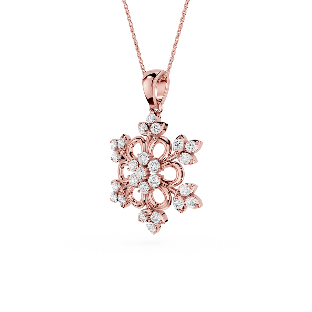 Lab Grown Diamond Floral Pendant for Women