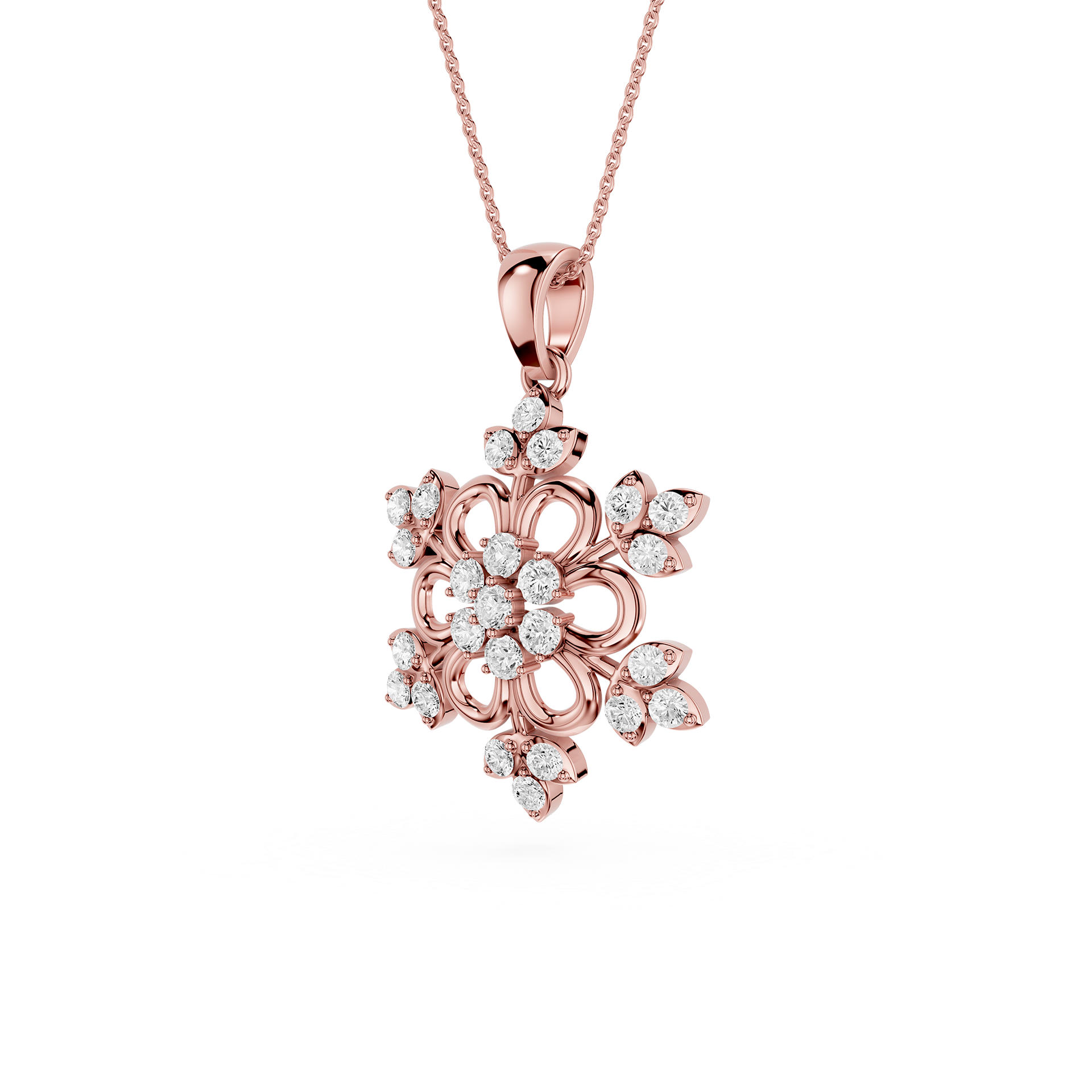 Lab Grown Diamond Floral Pendant for Women