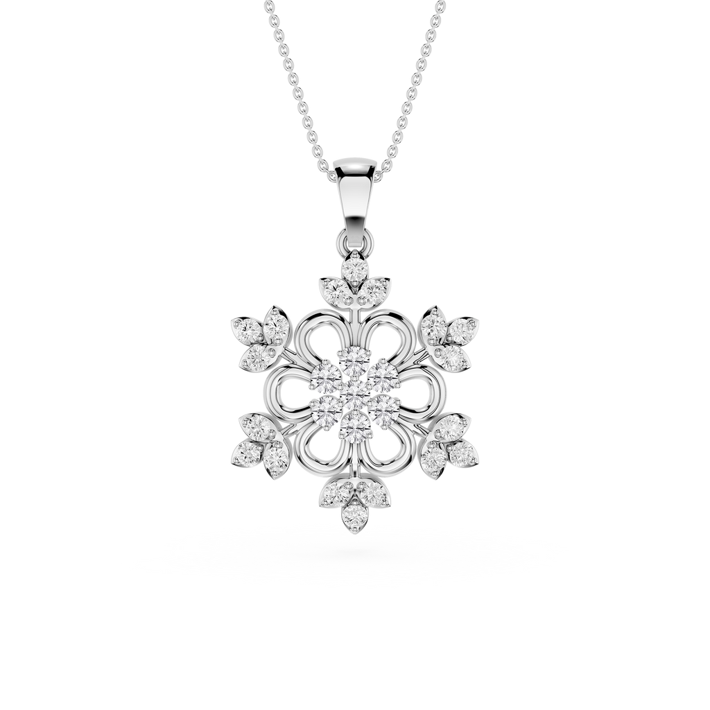 Lab Grown Diamond Floral Pendant for Women