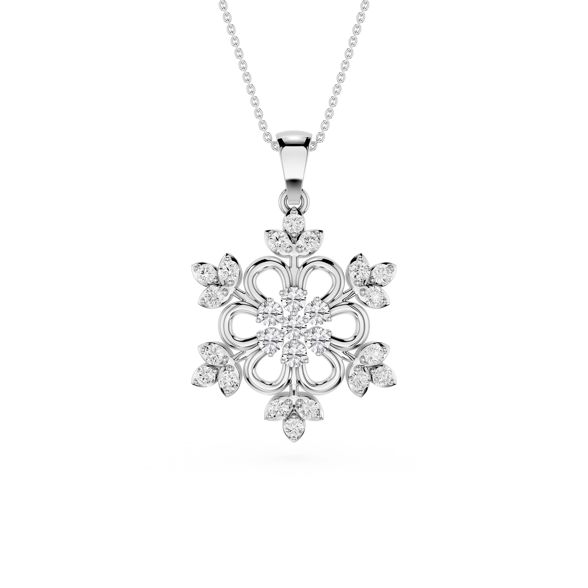 Lab Grown Diamond Floral Pendant for Women