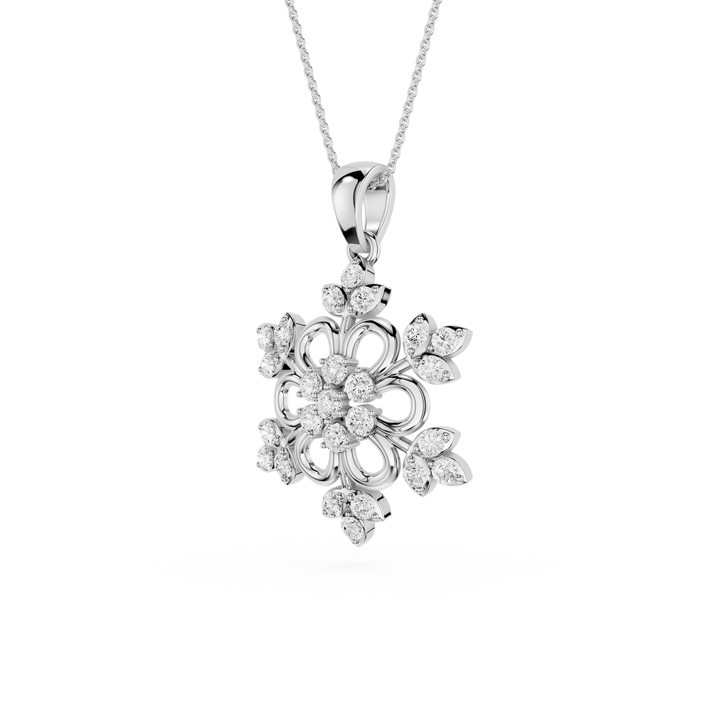 Lab Grown Diamond Floral Pendant for Women