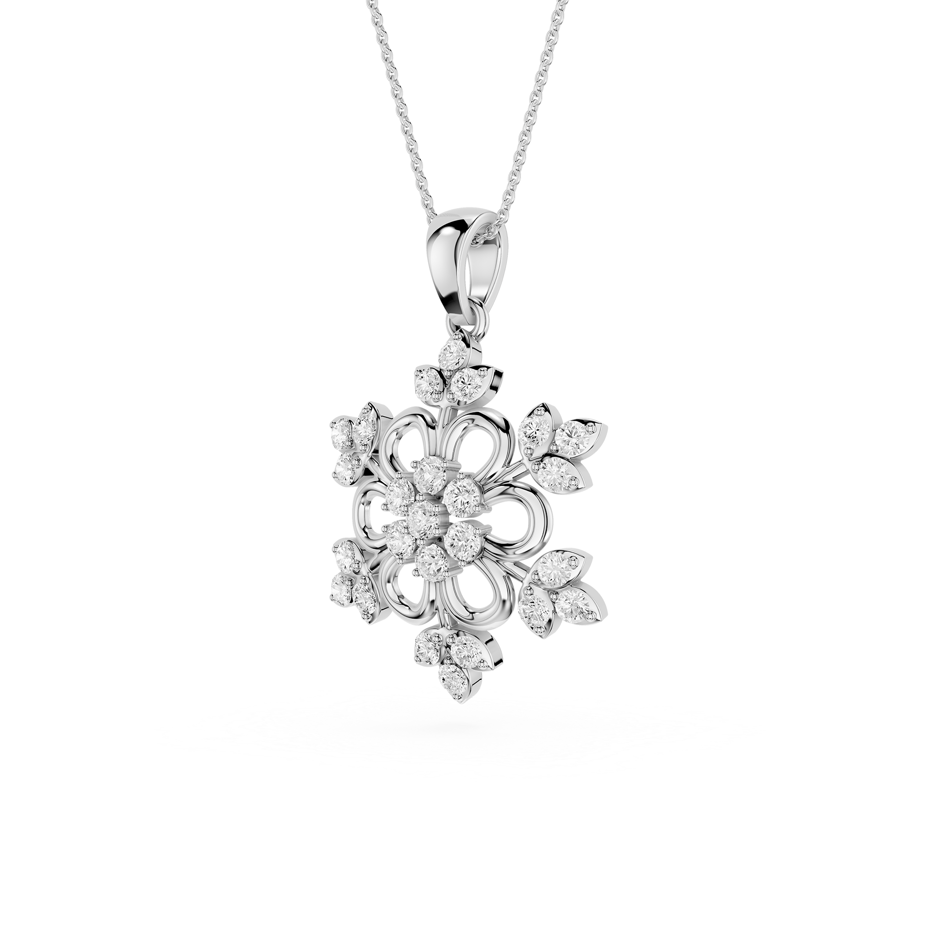 Lab Grown Diamond Floral Pendant for Women