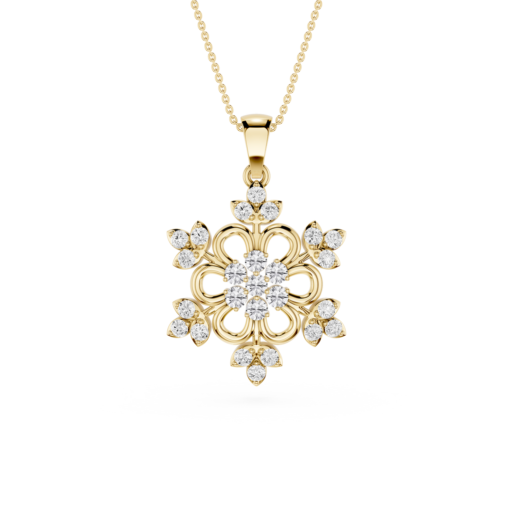 Lab Grown Diamond Floral Pendant for Women