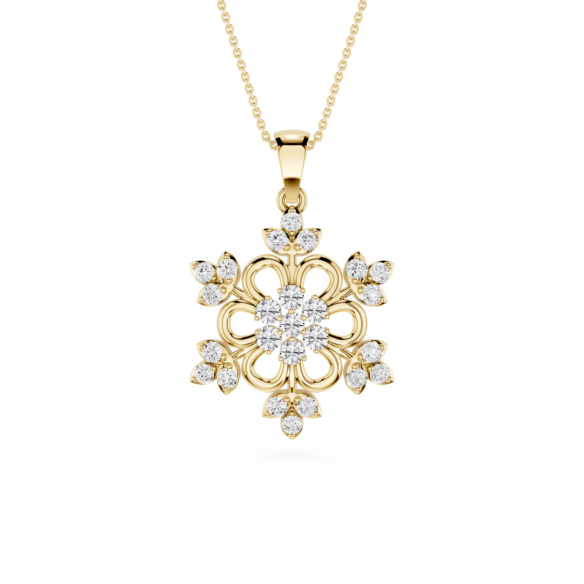 Lab Grown Diamond Floral Pendant for Women