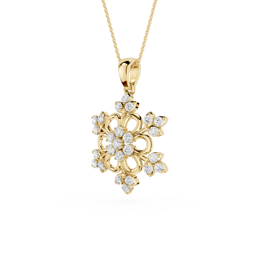 Lab Grown Diamond Floral Pendant for Women