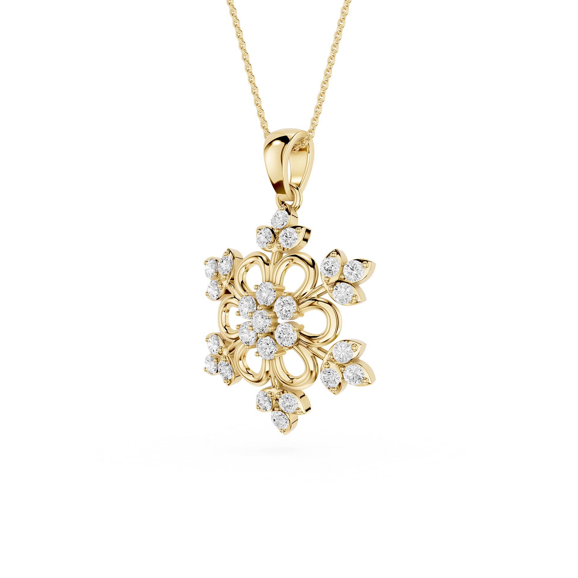Lab Grown Diamond Floral Pendant for Women