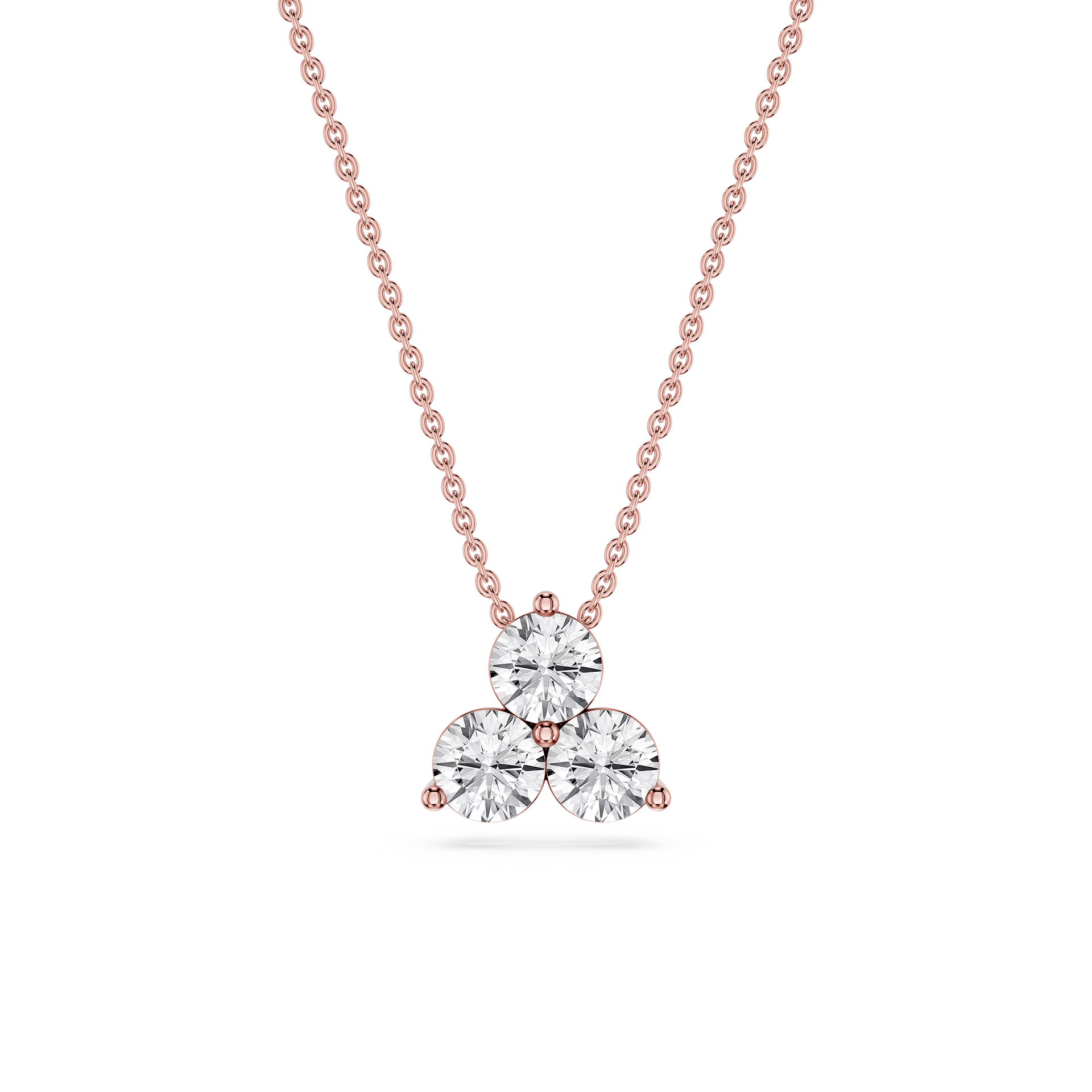 Round Lab Grown Diamond Three Stone Pendant