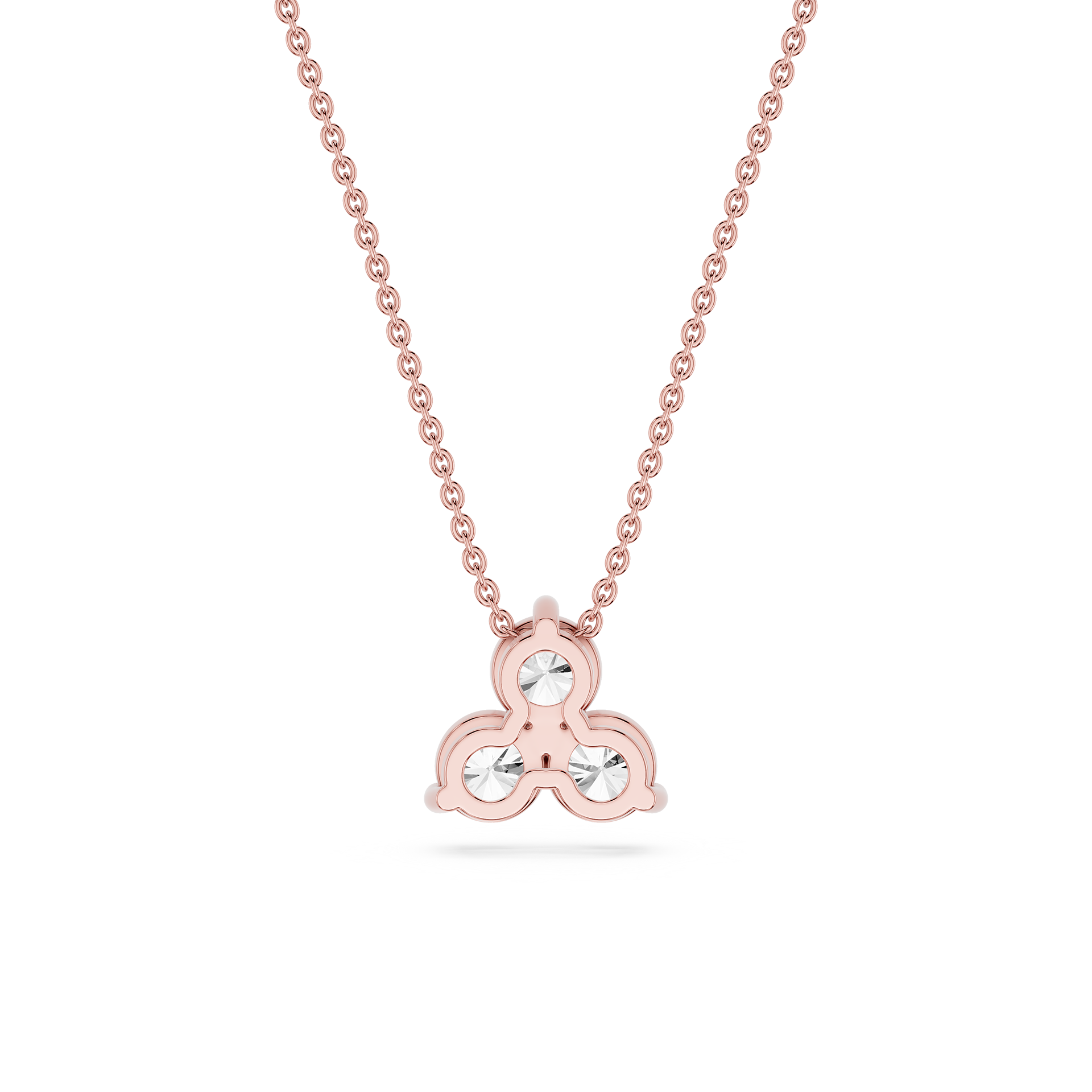 Round Lab Grown Diamond Three Stone Pendant