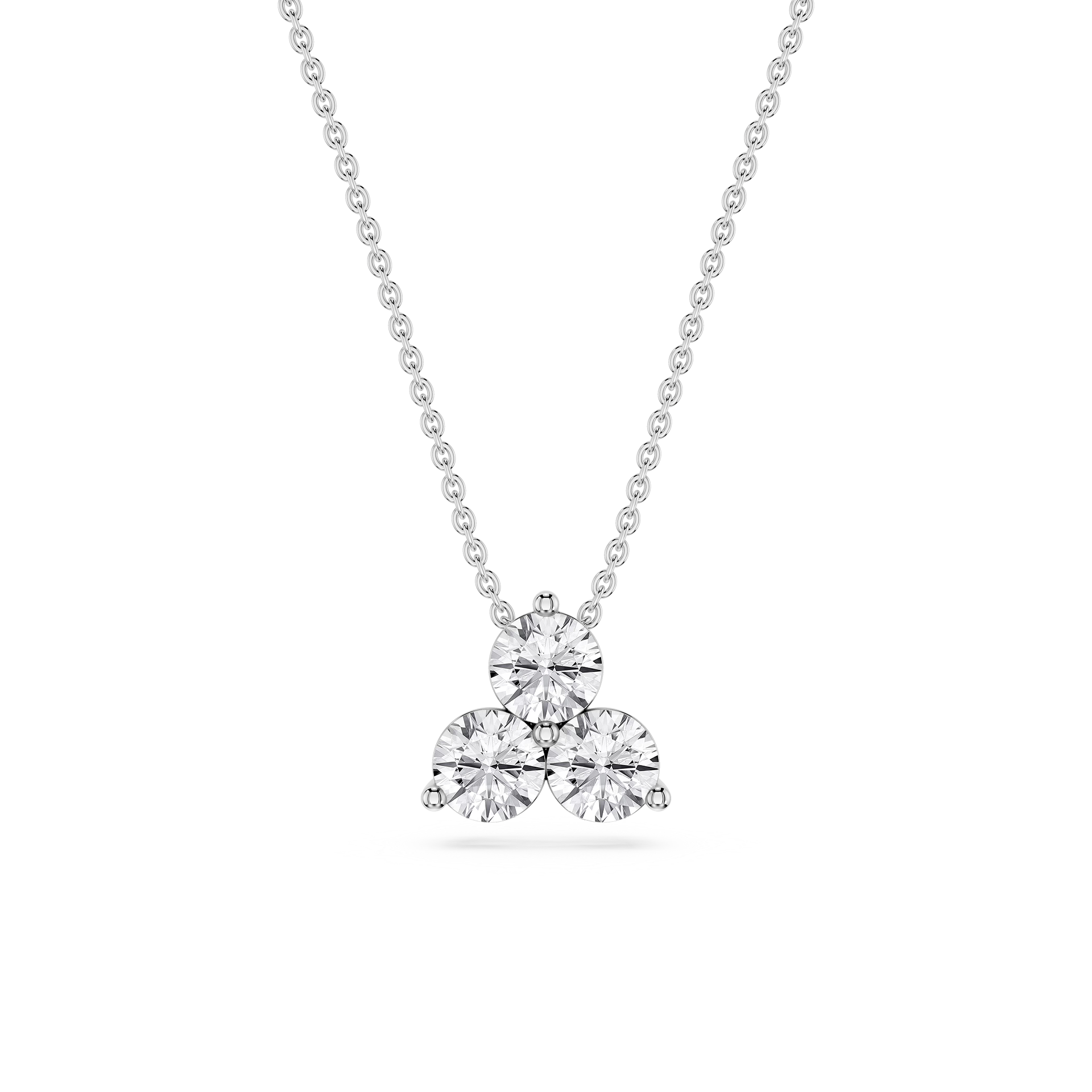 Round Lab Grown Diamond Three Stone Pendant