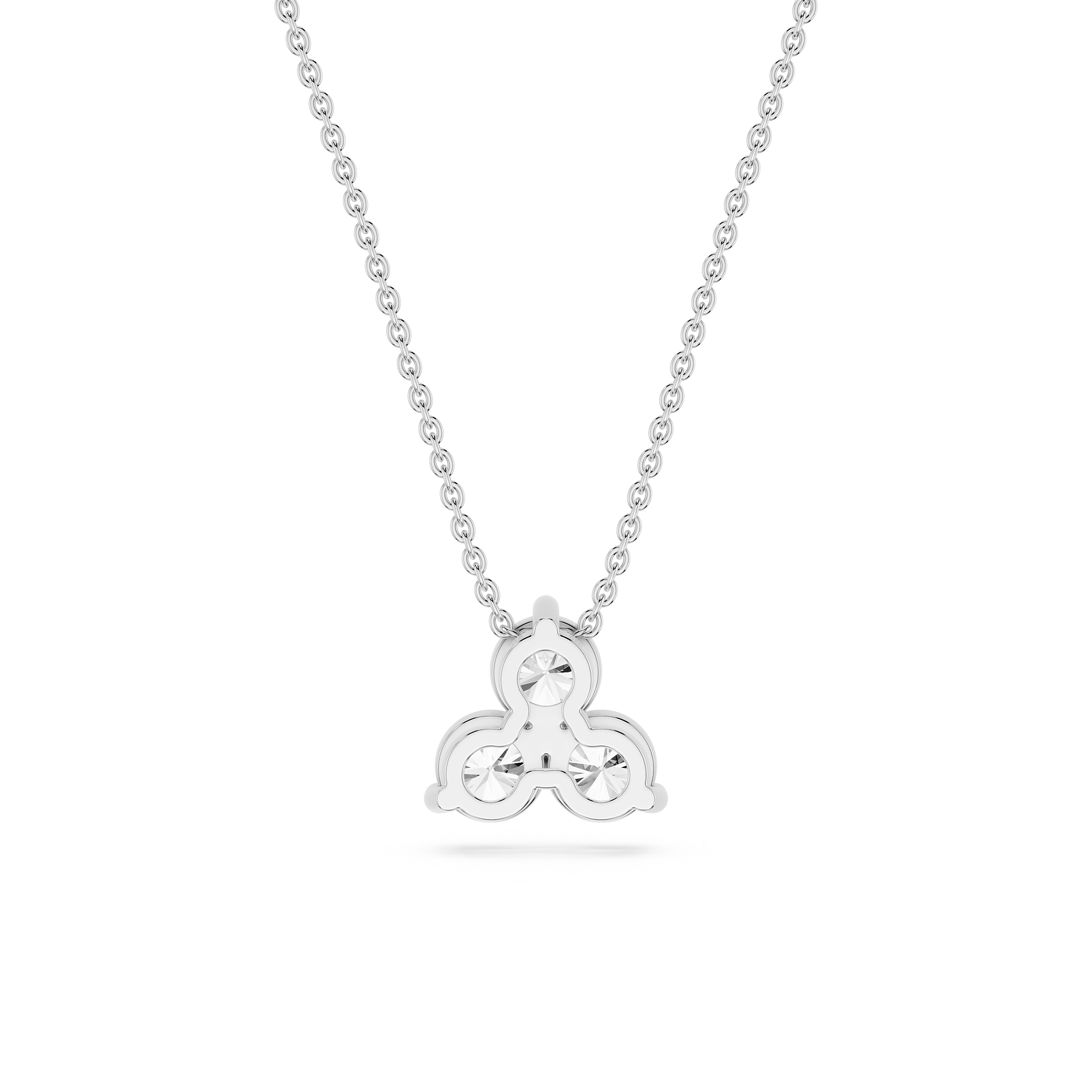 Round Lab Grown Diamond Three Stone Pendant