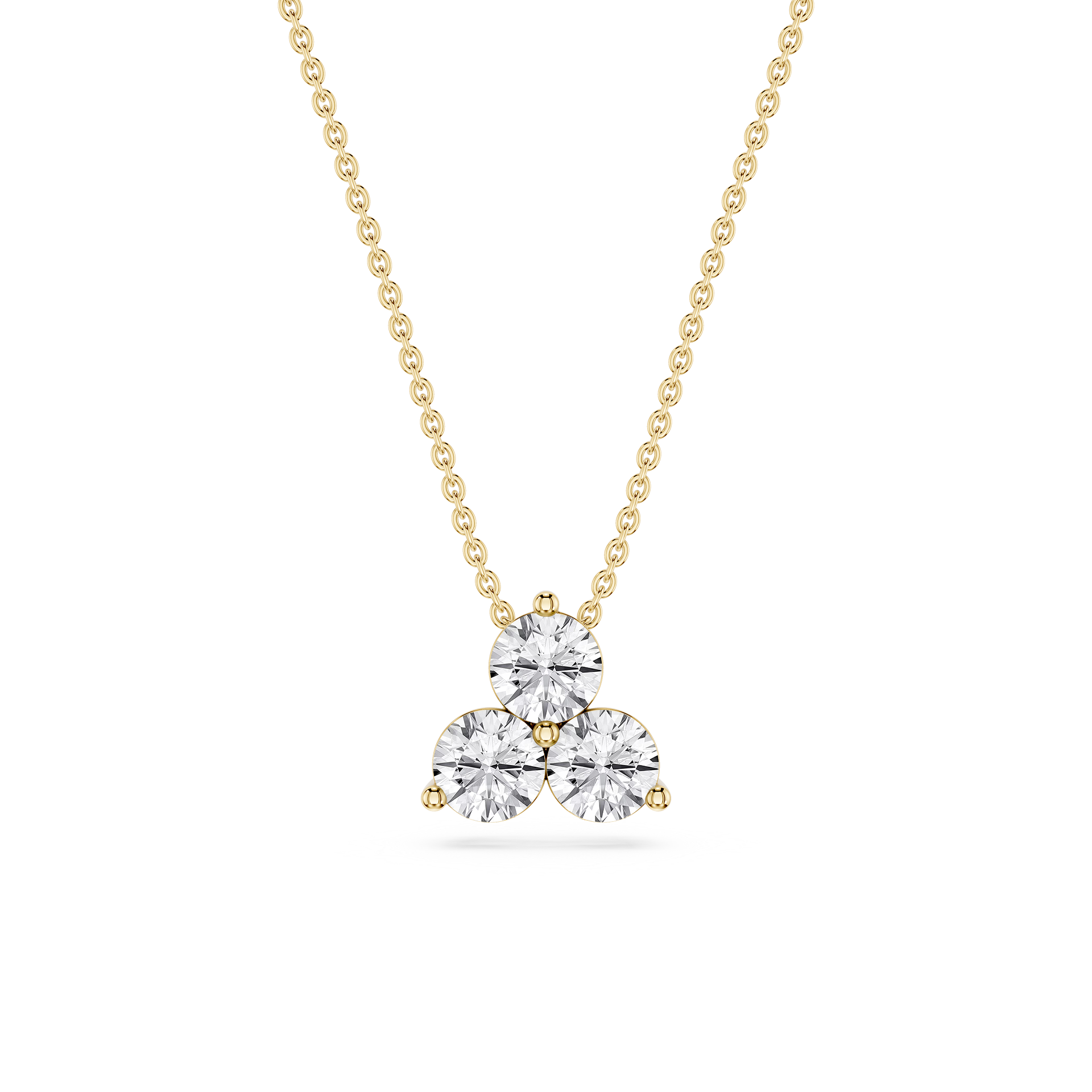 Round Lab Grown Diamond Three Stone Pendant