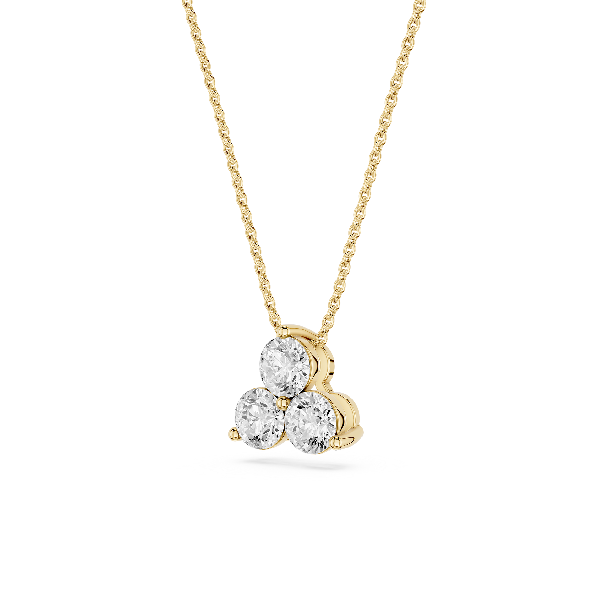 Round Lab Grown Diamond Three Stone Pendant