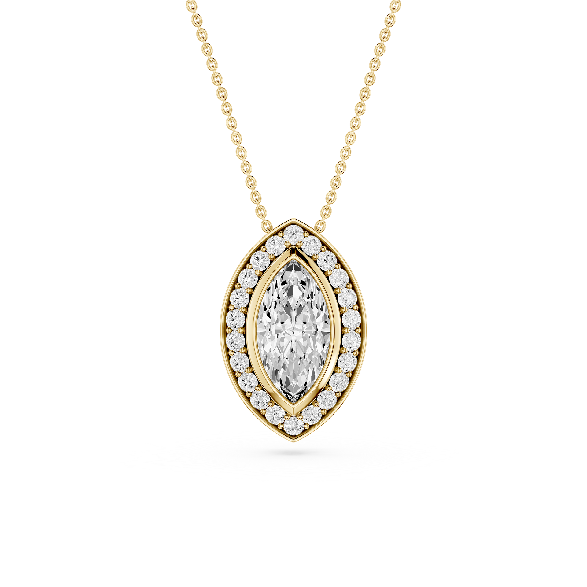Marquise Lab Grown Diamond Halo Pendant