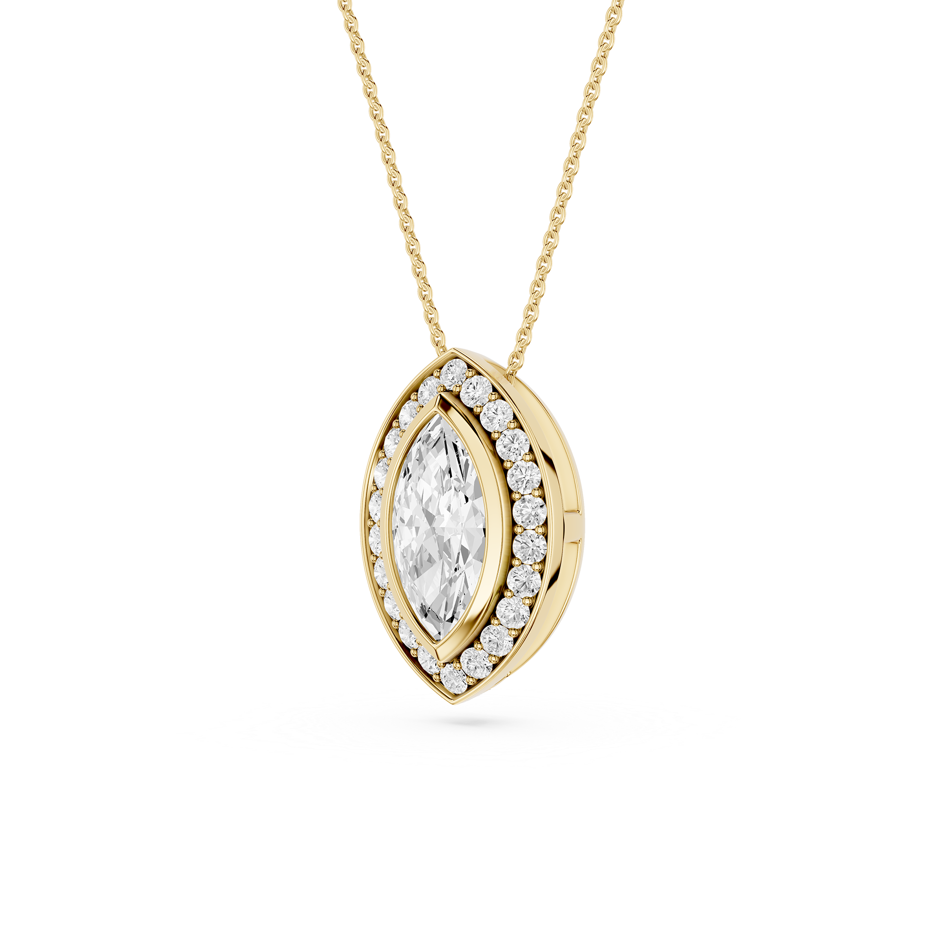 Marquise Lab Grown Diamond Halo Pendant
