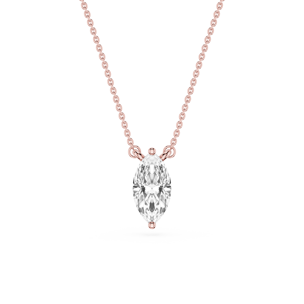 Marquise Lab Grown Diamond Solitaire Pendant