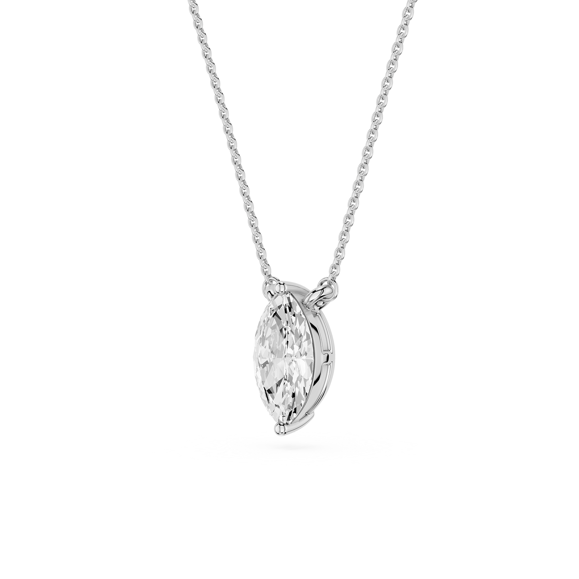 Marquise Lab Grown Diamond Solitaire Pendant
