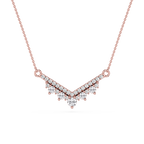 Lab Grown Diamond Round V Shape Necklace