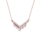 Lab Grown Diamond Round V Shape Necklace