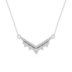 Lab Grown Diamond Round V Shape Necklace