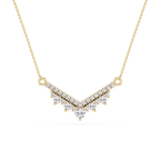 Lab Grown Diamond Round V Shape Necklace