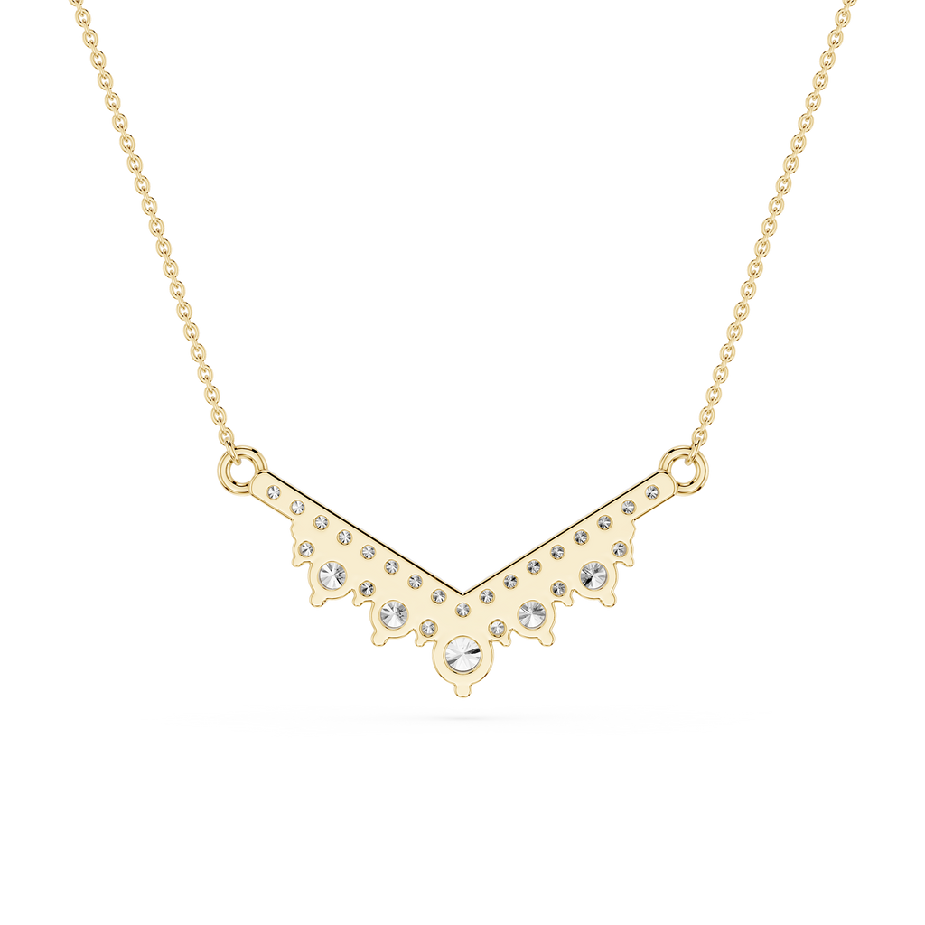 Lab Grown Diamond Round V Shape Necklace