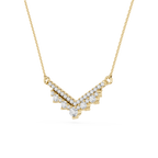 Lab Grown Diamond Round V Shape Necklace