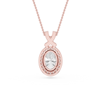 Oval Lab Grown Diamond Halo Pendant