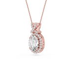 Oval Lab Grown Diamond Halo Pendant