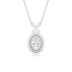 Oval Lab Grown Diamond Halo Pendant