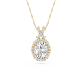 Oval Lab Grown Diamond Halo Pendant