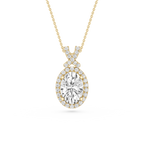Oval Lab Grown Diamond Halo Pendant
