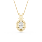 Oval Lab Grown Diamond Halo Pendant