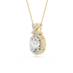 Oval Lab Grown Diamond Halo Pendant