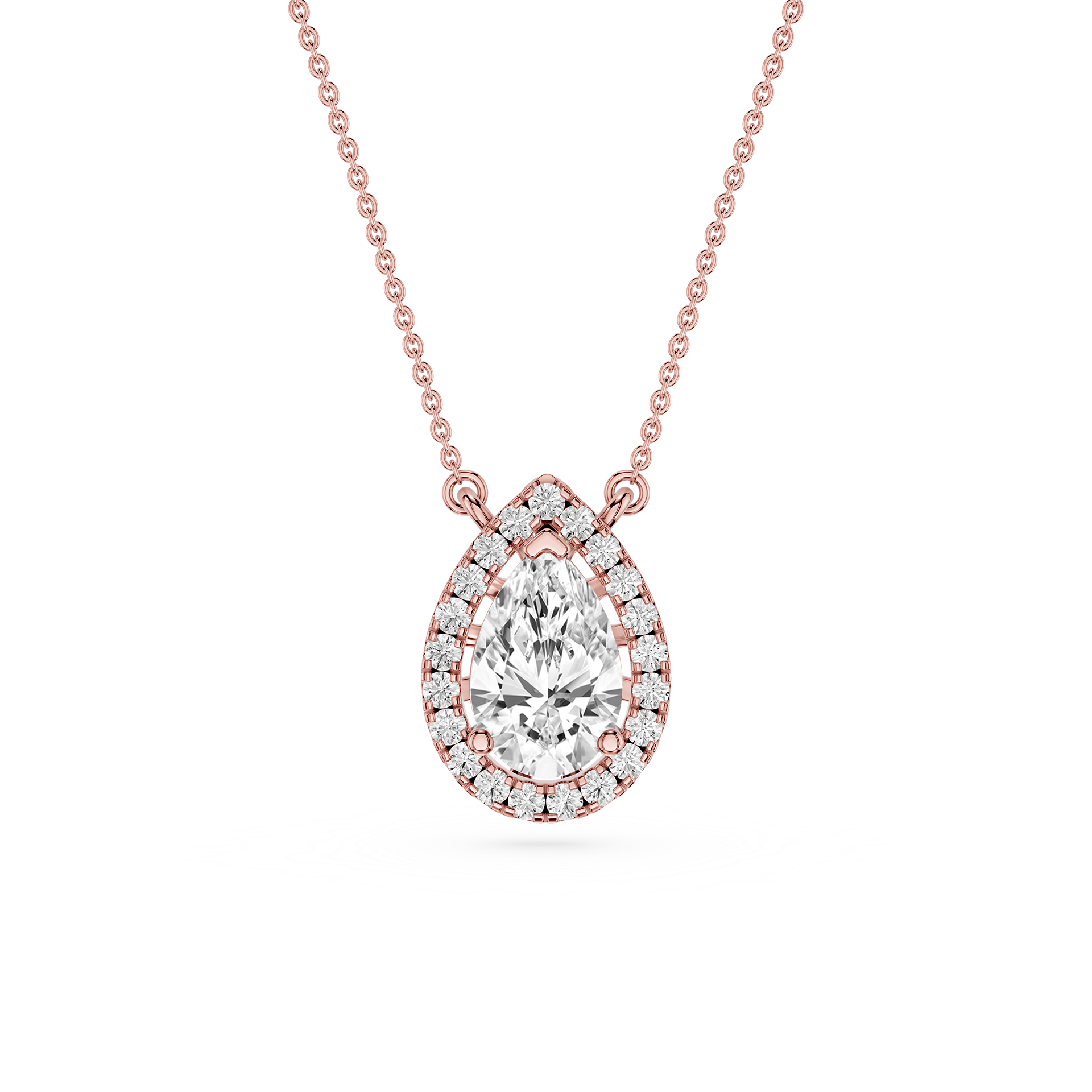 Pear Lab Grown Diamond Halo Pendant
