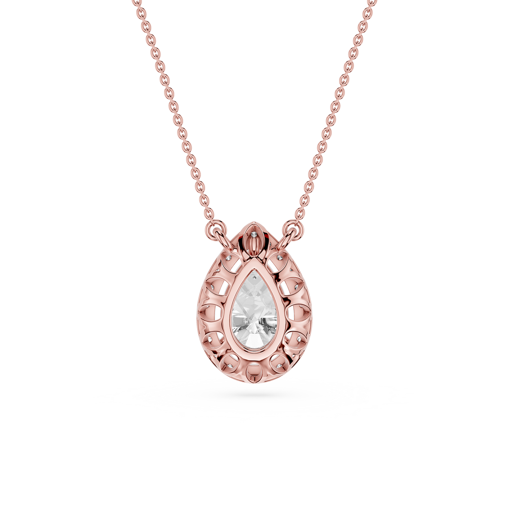Pear Lab Grown Diamond Halo Pendant