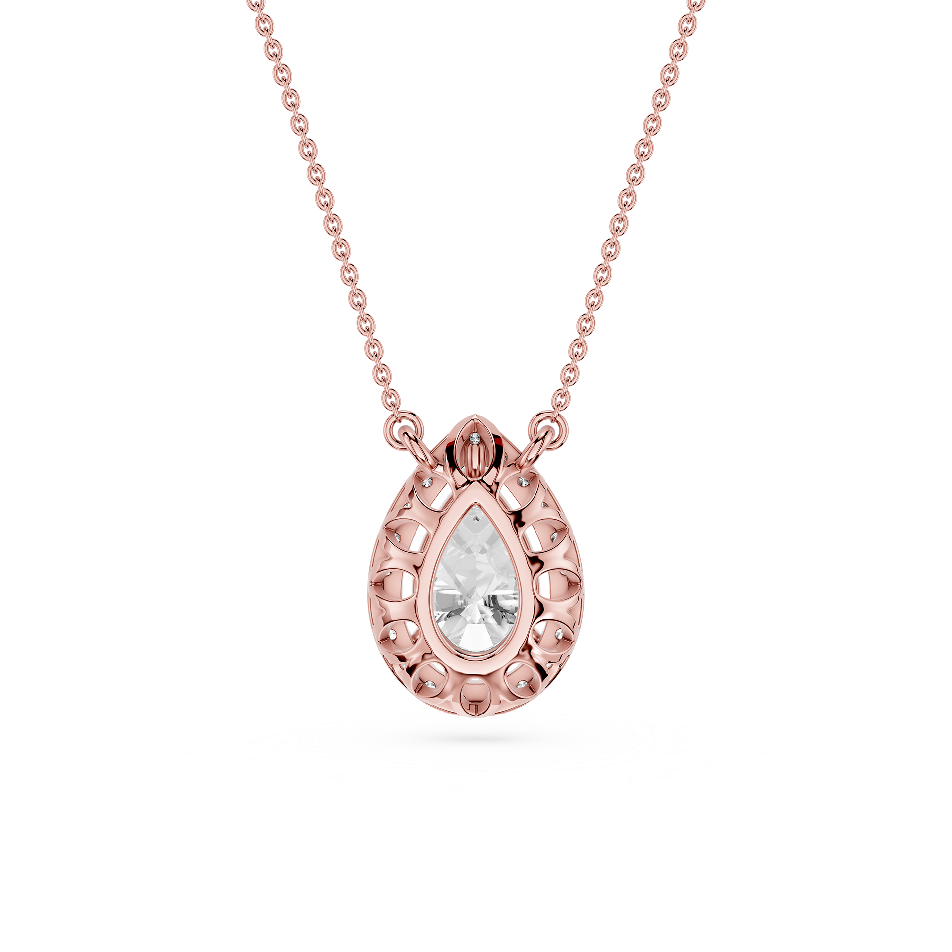 Pear Lab Grown Diamond Halo Pendant