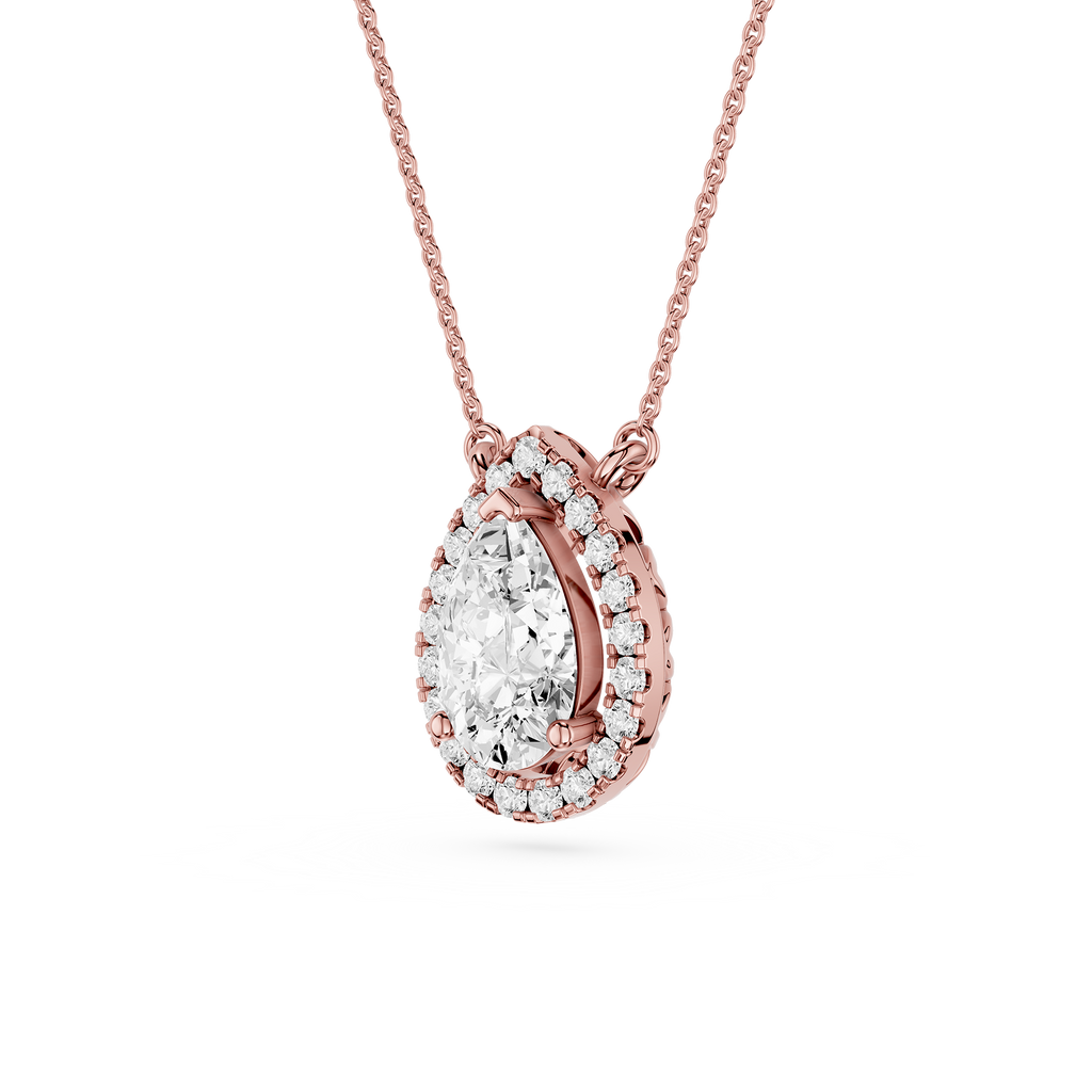 Pear Lab Grown Diamond Halo Pendant