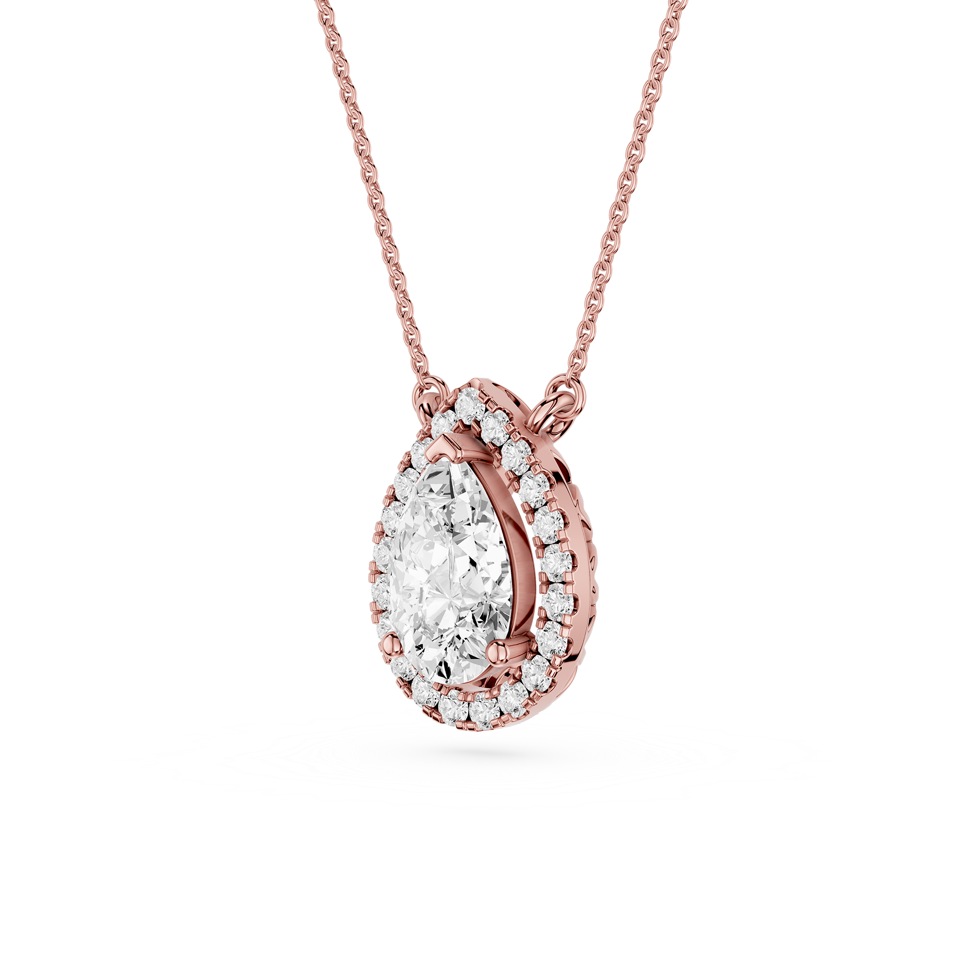 Pear Lab Grown Diamond Halo Pendant