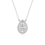 Pear Lab Grown Diamond Halo Pendant